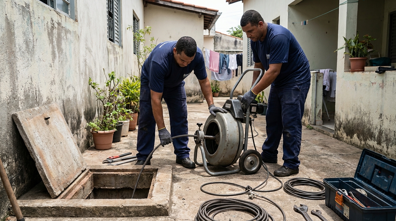 Desentupimento de Coluna Sanitária no Aeroporto, Macapá‑AP